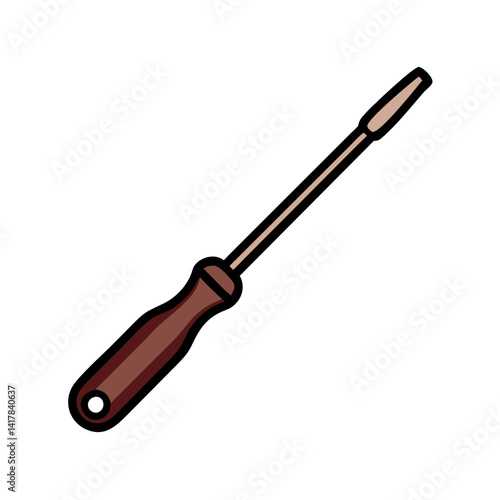 Awl Tool Vector Illustration Isolated on Black Background