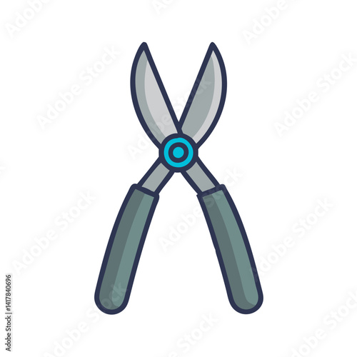 Illustration of gardening shears on a black background