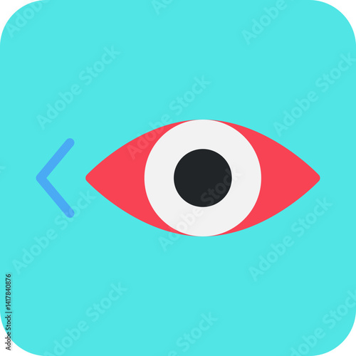 Look Left single vector illustration icon
