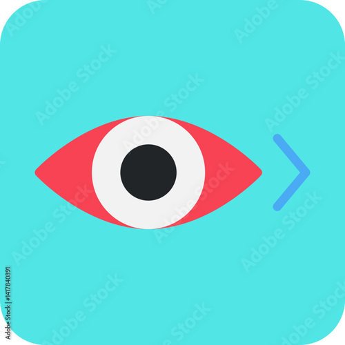Look Right single vector illustration icon