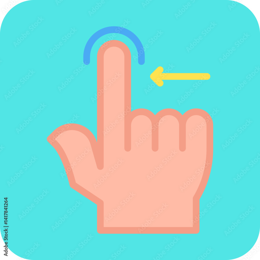Drag Left single vector illustration icon Drag Left single vector illustration icon