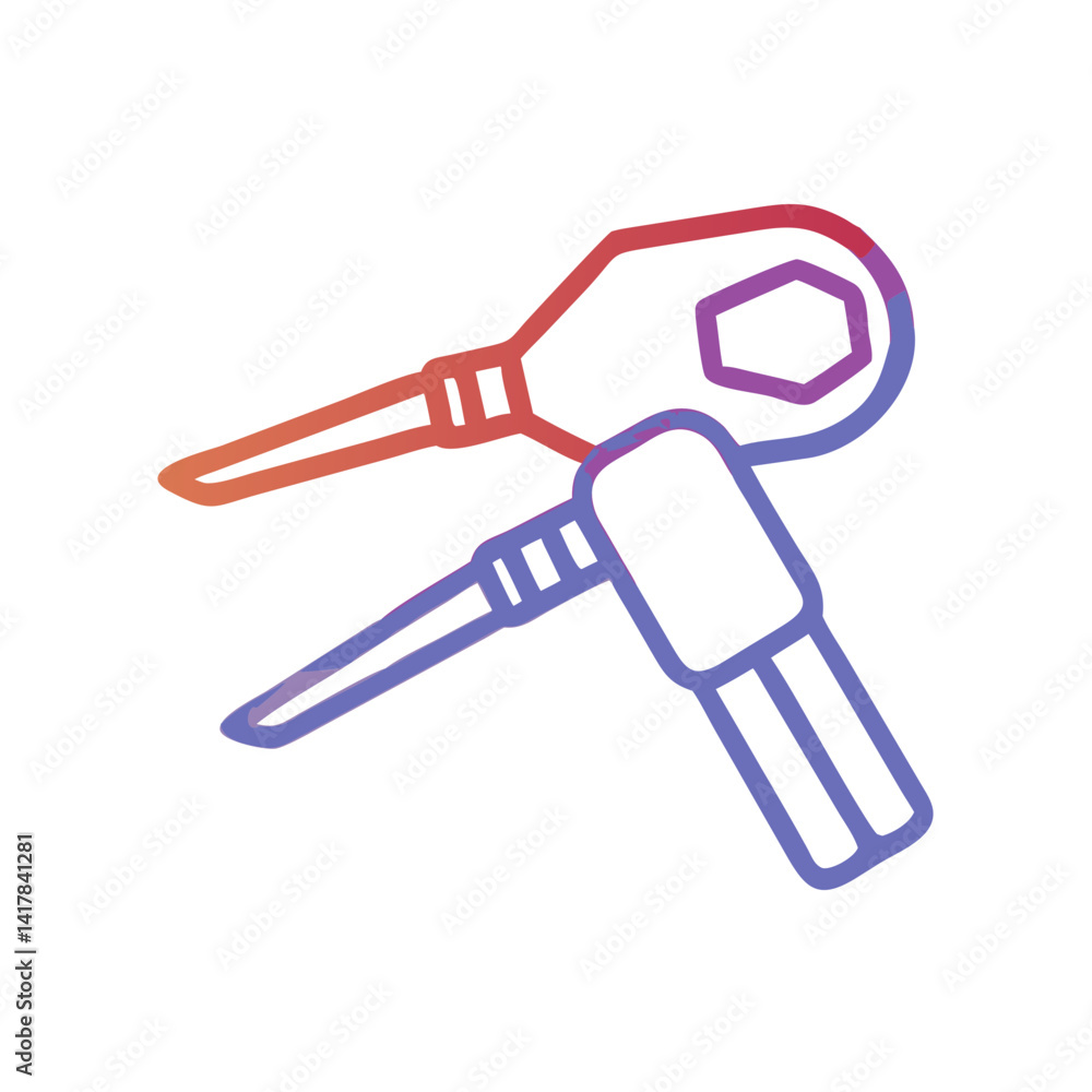 Gradient icon of dental tools, isolated on black Gradient icon of dental tools, isolated on black