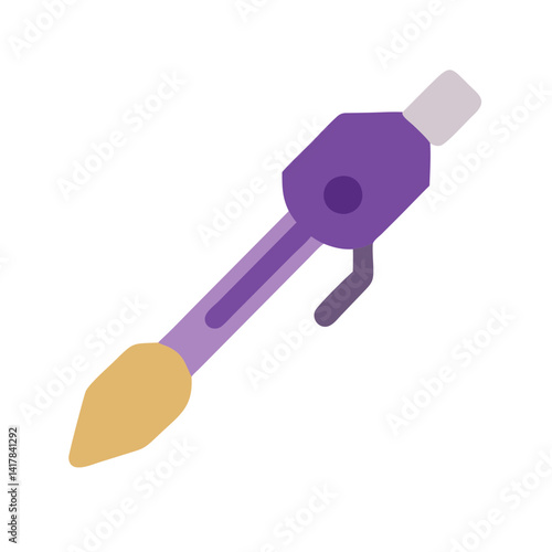 Modern flat design hypodermic needle injector tool illustration