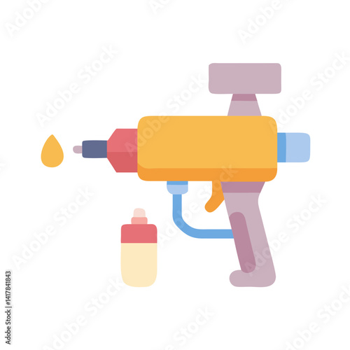 Colorful Paint Gun Vector Illustration on Black Background