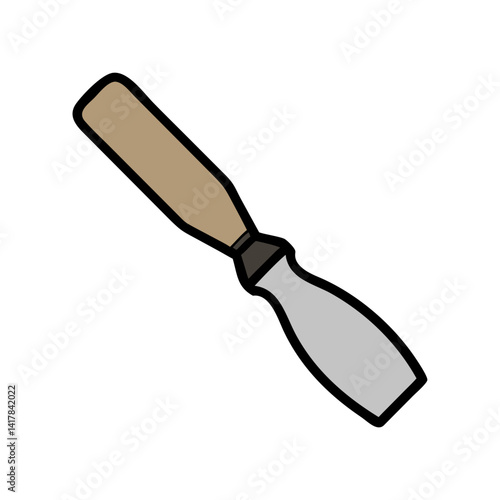 Flat design style paint scraper illustration on black background