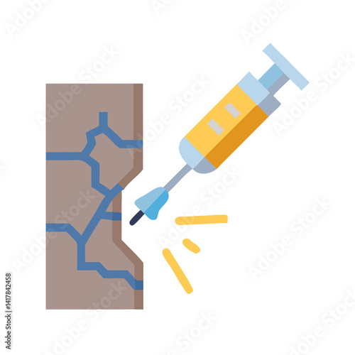  Concrete Crack Injection Icon for Construction Projects
