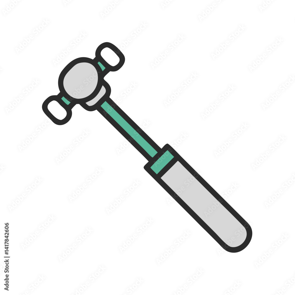 Illustration of neurological reflex hammer for medical testing