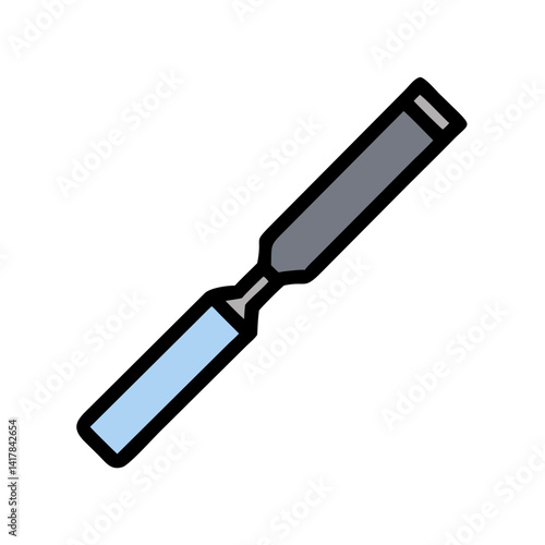 Minimalist Soldering Iron Graphic Isolated on Black Background