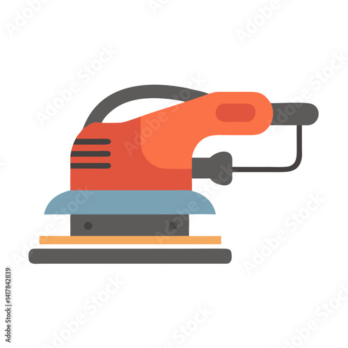 Vibrating Sander Icon: Electric Power Tool, Flat Design