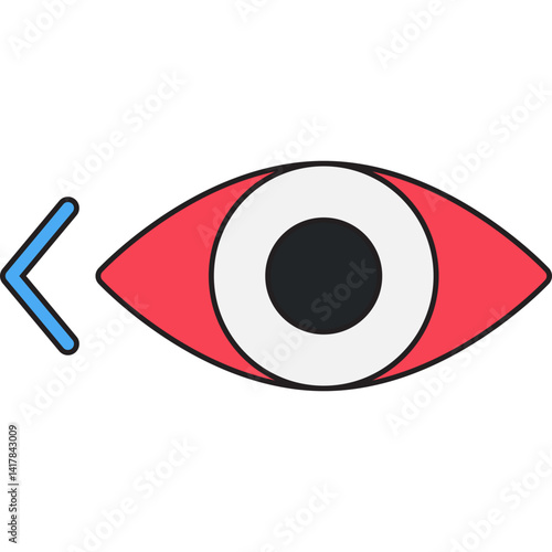 Look Left single vector illustration icon