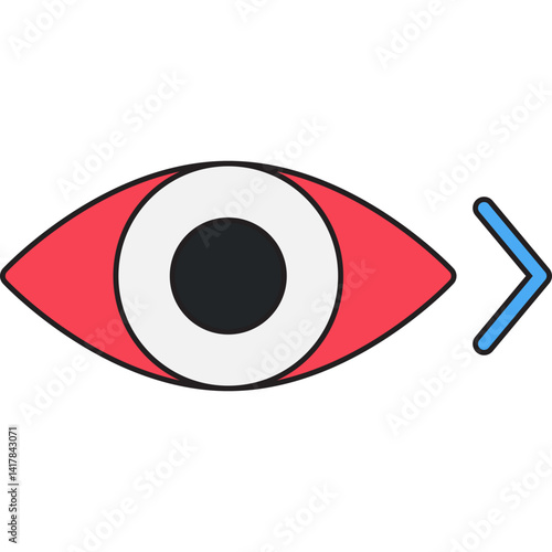 Look Right single vector illustration icon