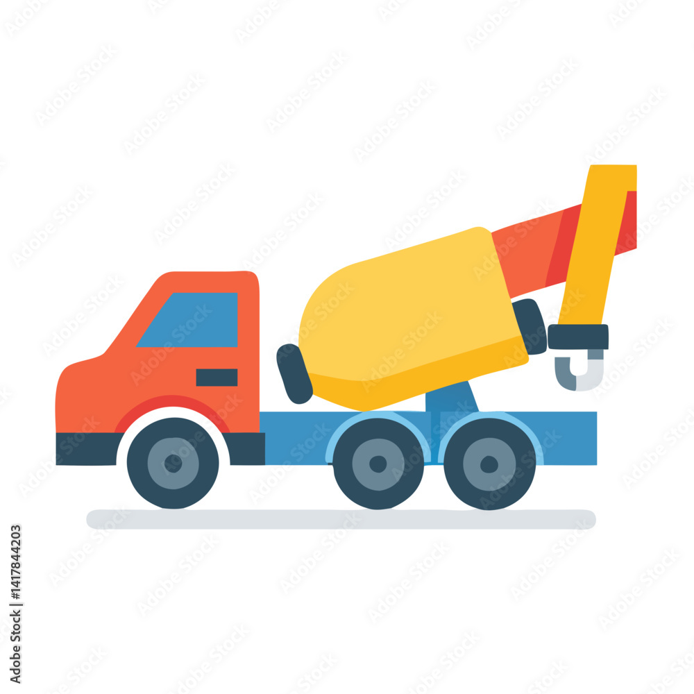 Fototapeta premium Concrete Pump Truck Icon for Construction Sites