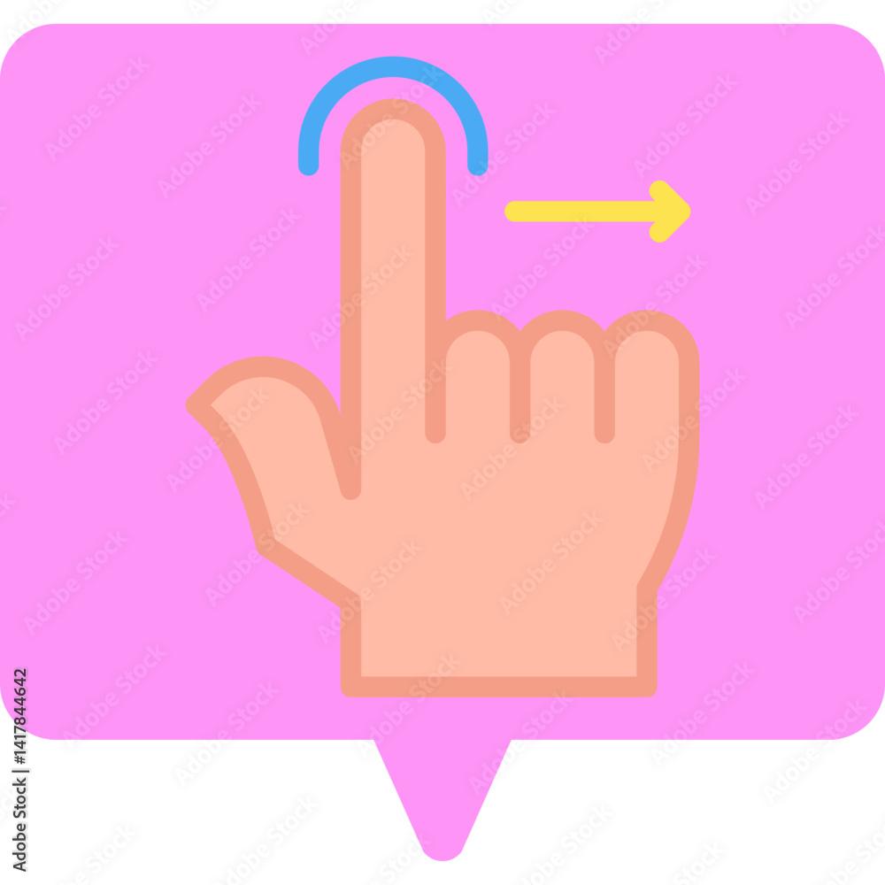 Obraz premium Drag Right single vector illustration icon