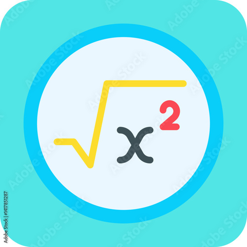 Square Root Symbol single vector illustration icon
