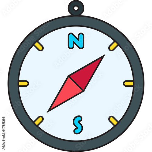Compass single vector illustration icon