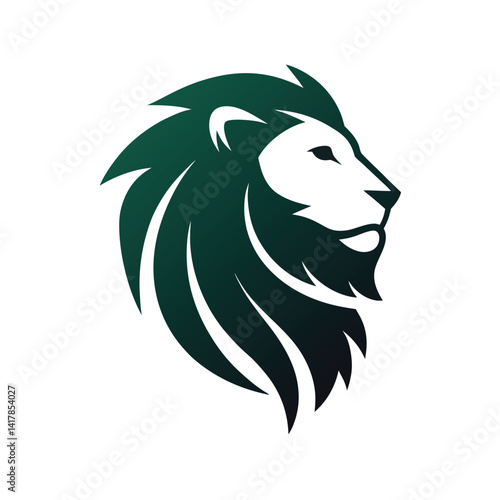 Lion Head Silhouette Vector Graphic, Big Cat Icon for Wildlife Themes