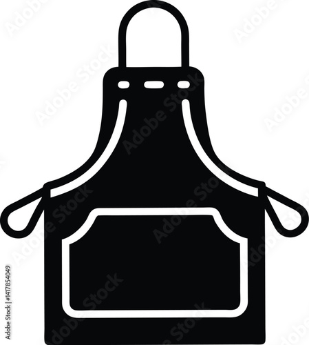 Apron silhouette, outline silhouette apron icon  isolated on white background 