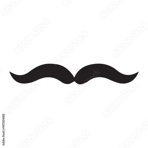 Moustache silhouette black and white vector icon