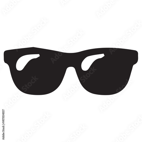 Sun glasses silhouette black and white vector icon