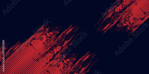 Red halftone dots blue color pattern gradient grunge texture background. Dot pop art comic sport style vector illustration.