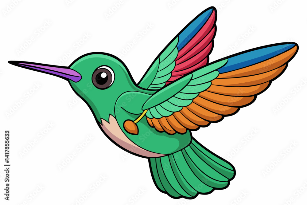 Fototapeta premium Cute Bird Vector Line Art – Cartoon Clipart Animal Logo Icon on White Background