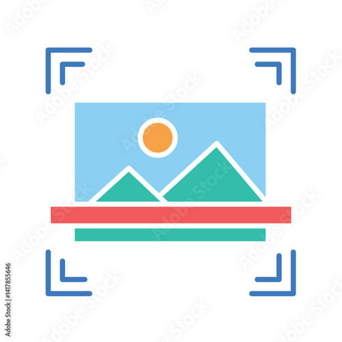 Image Recognition color flat icon for digital and print projects.