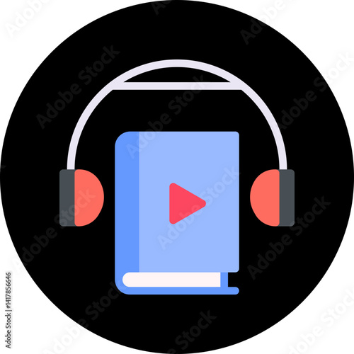Audiobook single vector illustration icon