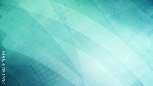 Abstract blue green background, random textured rectangles squares and triangle shapes in geometric pattern of angles and layers, teal background color, modern design, digital abstract art