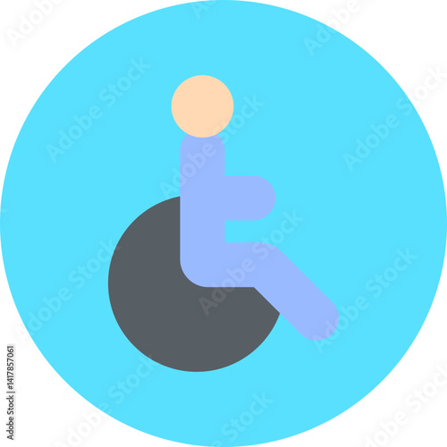 Disabled single vector illustration icon