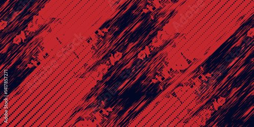 Red halftone dots blue color pattern gradient grunge texture background. Dot pop art comic sport style vector illustration.