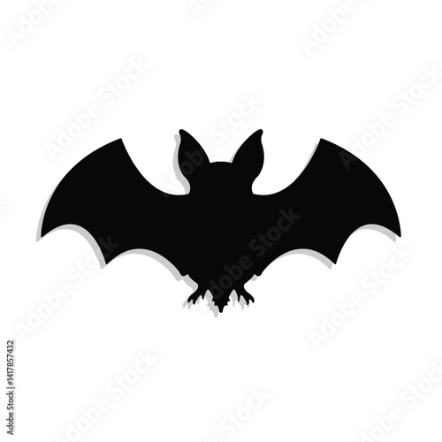 Bat silhouette icon. Halloween black bat silhouettes vector art