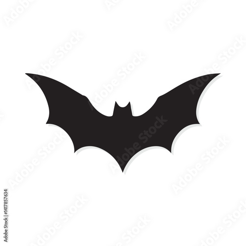 Bat silhouette icon. Halloween black bat silhouettes vector art