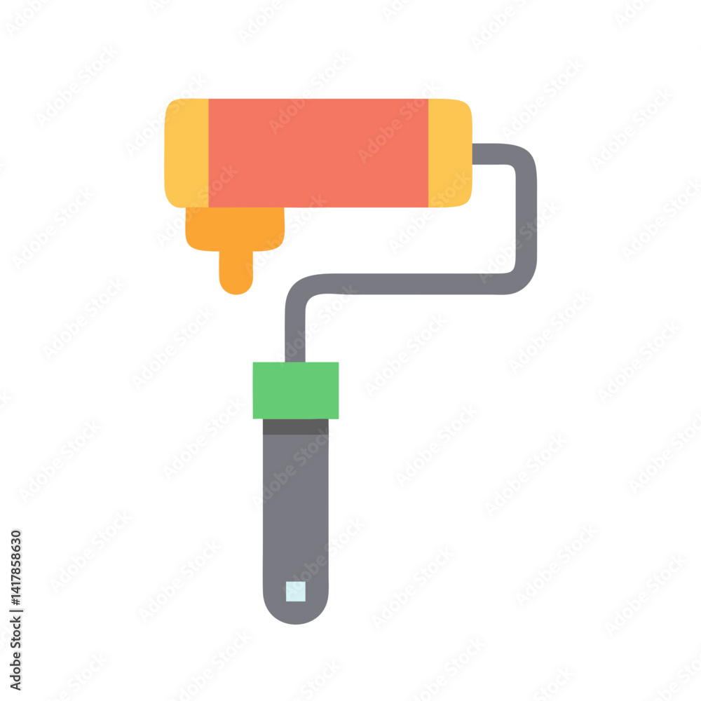 Stylish paint roller vector illustration for painters Stylish paint roller vector illustration for painters