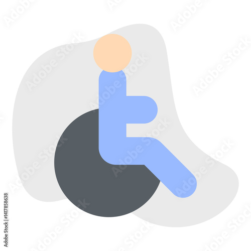 Disabled single vector illustration icon