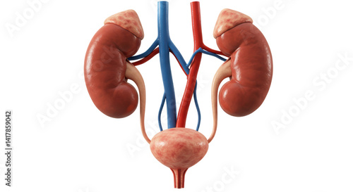 Isolated Kidney Model Illustration