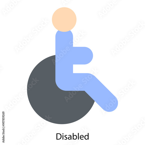 Disabled single vector illustration icon