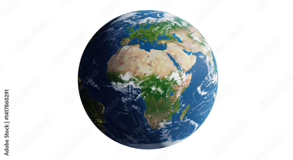 Isolated Planet Earth Globe View from Space Isolated Planet Earth Globe View from Space