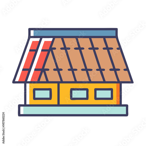  Modern prefabricated roofing icon design for construction
