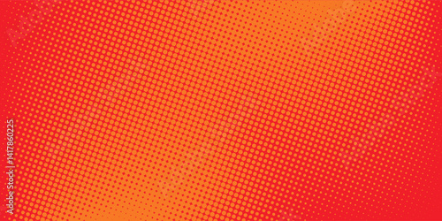 Dots halftone orange color pattern gradient texture with technology digital background. Dots pop art comics with summer background. vector ilustration