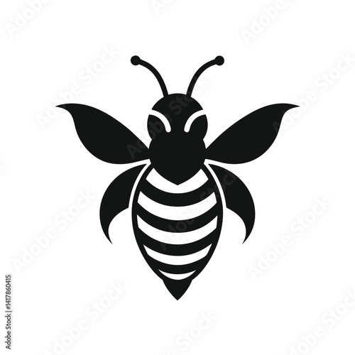 Bee Head Silhouette Vector Art, Insect Icon Isolated for Nature Themes