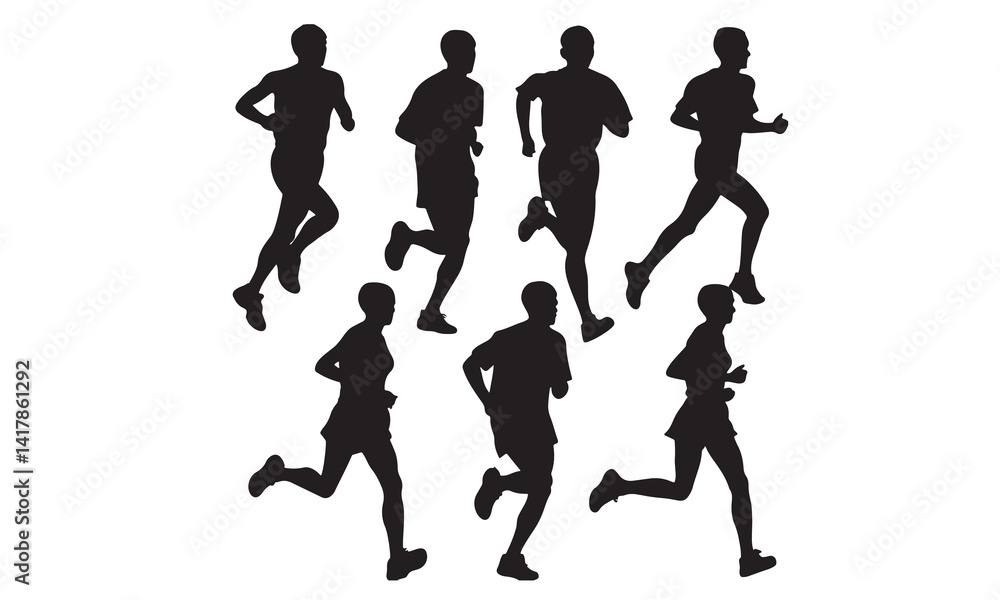 runners on sprint men vector runners on sprint men vector