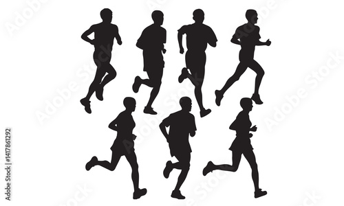  runners on sprint men vector