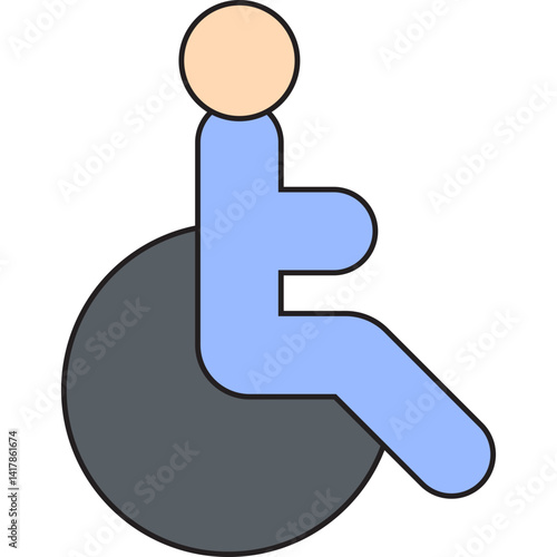 Disabled single vector illustration icon