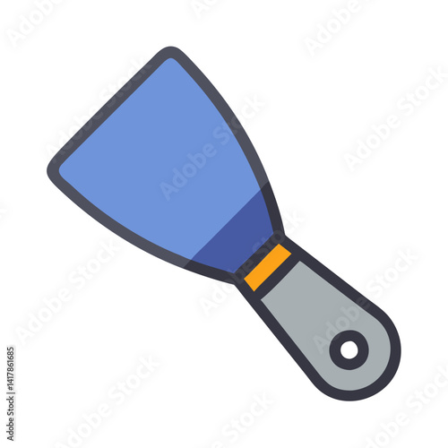  Modern putty knife vector illustration for drywall installation