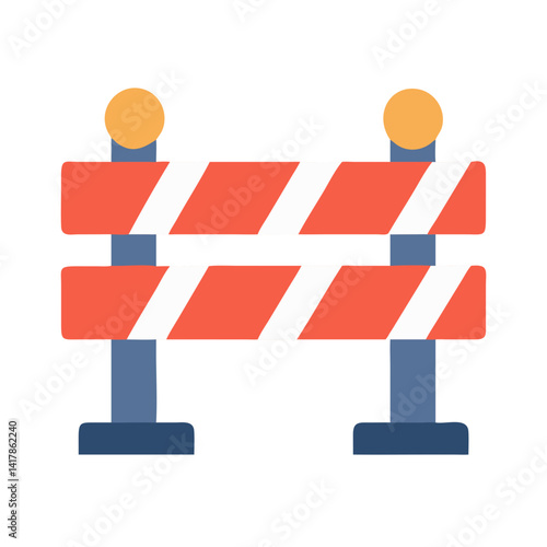  Stylish road barrier vector illustration for traffic management