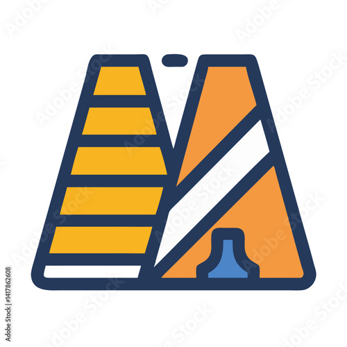  Modern roadwork lane closure icon for construction safety