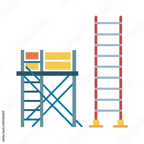  Modern scaffolding ladder icon design for safety