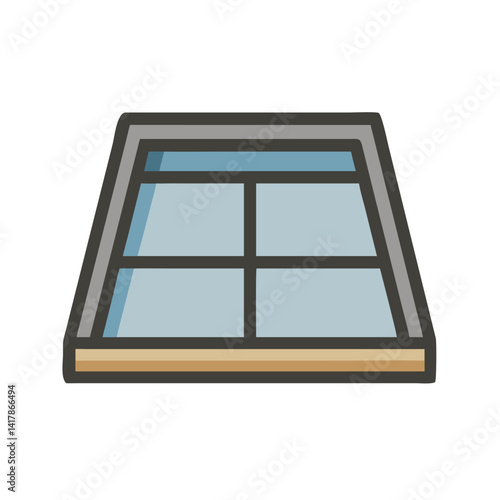  Distinctive skylight window icon representation