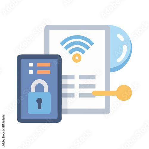  Modern smart site access control icon for security