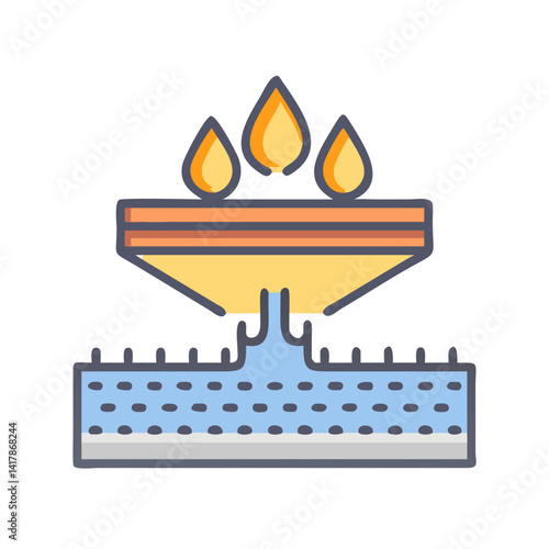 Modern structural fireproof coating icon for safety